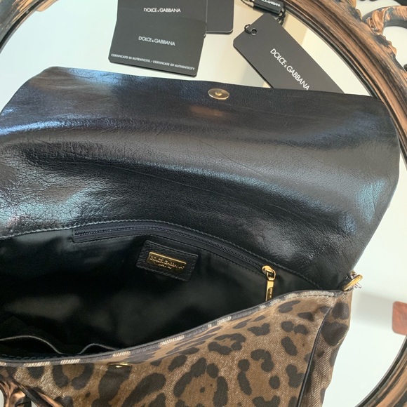 (New) Dolce&Gabbana Jewel Leopard Denim Clutch - Picture 3 of 5